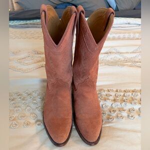 Tecovas Pink Suede Western  Boots